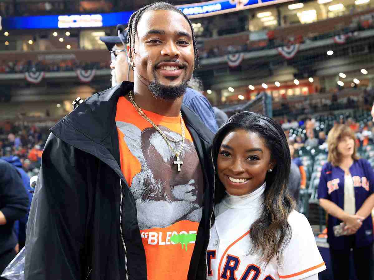 Simone Biles and Jonathan Owens [Image Credit- ELLE]