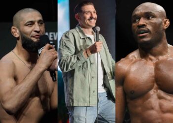 Khamzat Chimaev, Andrew Schulz and Kamaru Usman