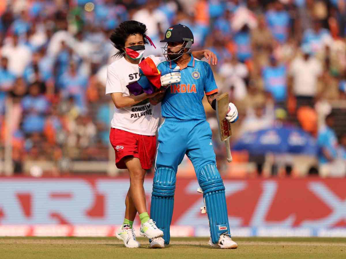 Cricket World Cup 2023: Pro-Palestine activist INVADES pitch during India vs Australia final in Ahmedabad, hugs Virat Kohli, check pics