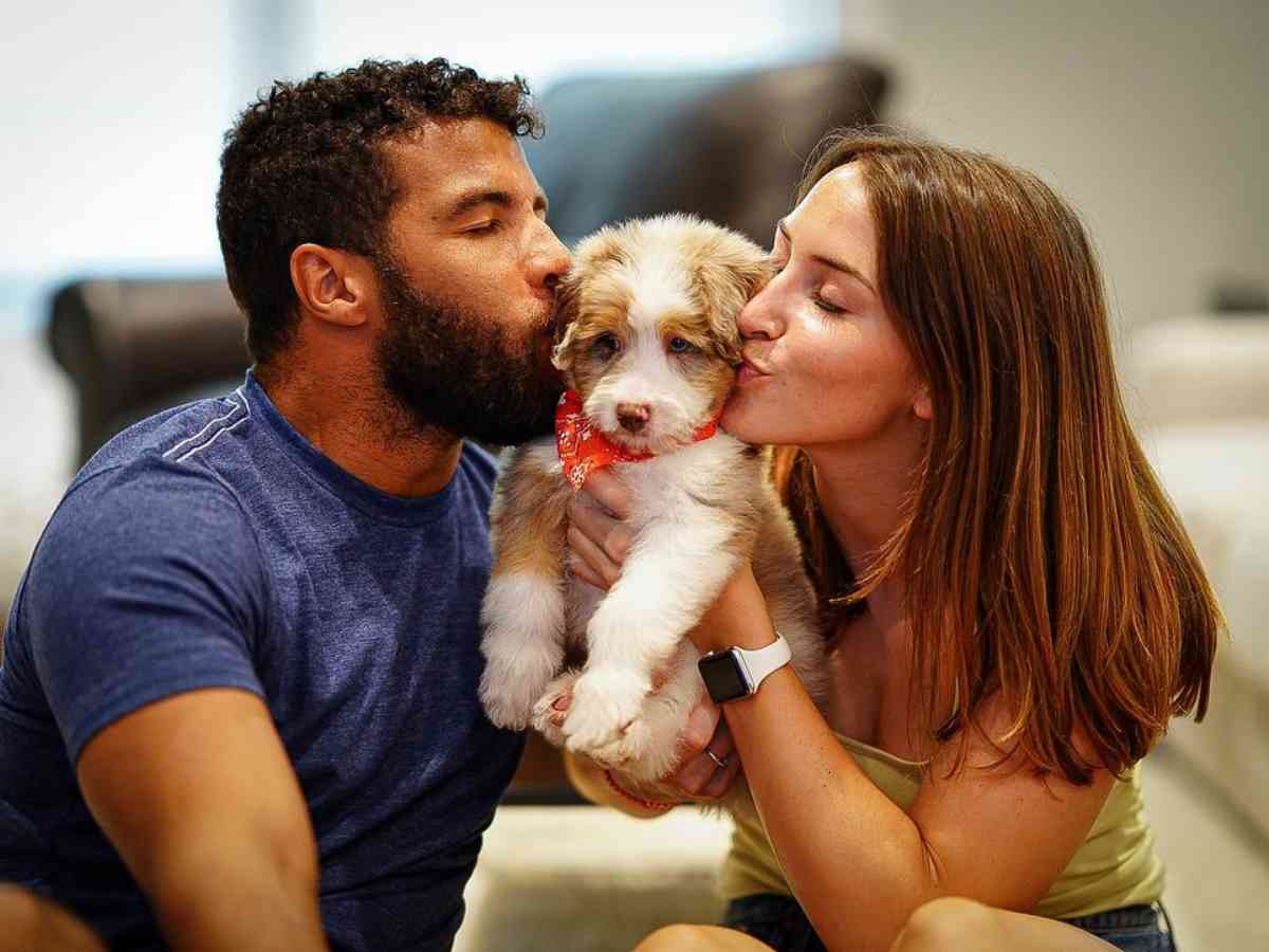 Bubba and Amanda Wallace with their dog, Asher