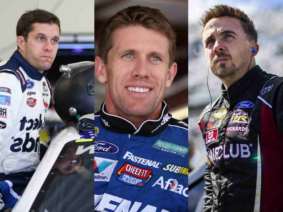 David Ragan (Left), Carl Edwards (Middle) and Frankie Muniz (Right)