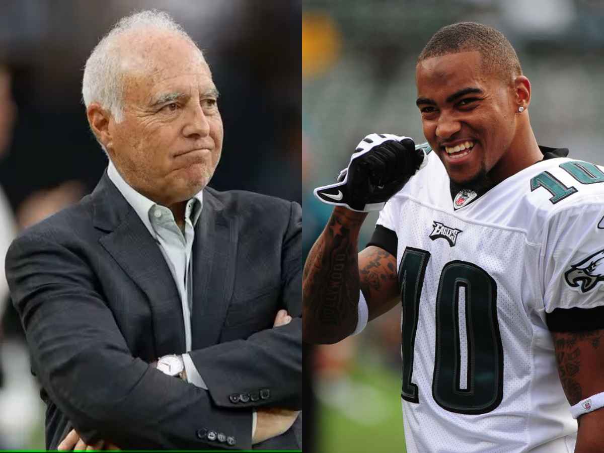 Jeffery Lurie (L) and DeSean Jackson (R)