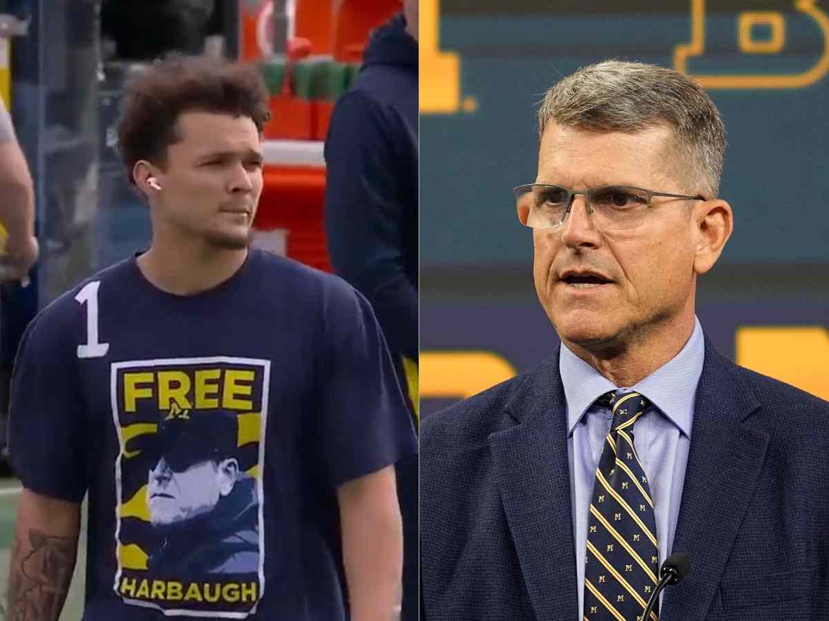 WATCH: Michigan players sport ‘Free Harbaugh’ t-shirts following HC Jim Harbaugh’s 3-game suspension