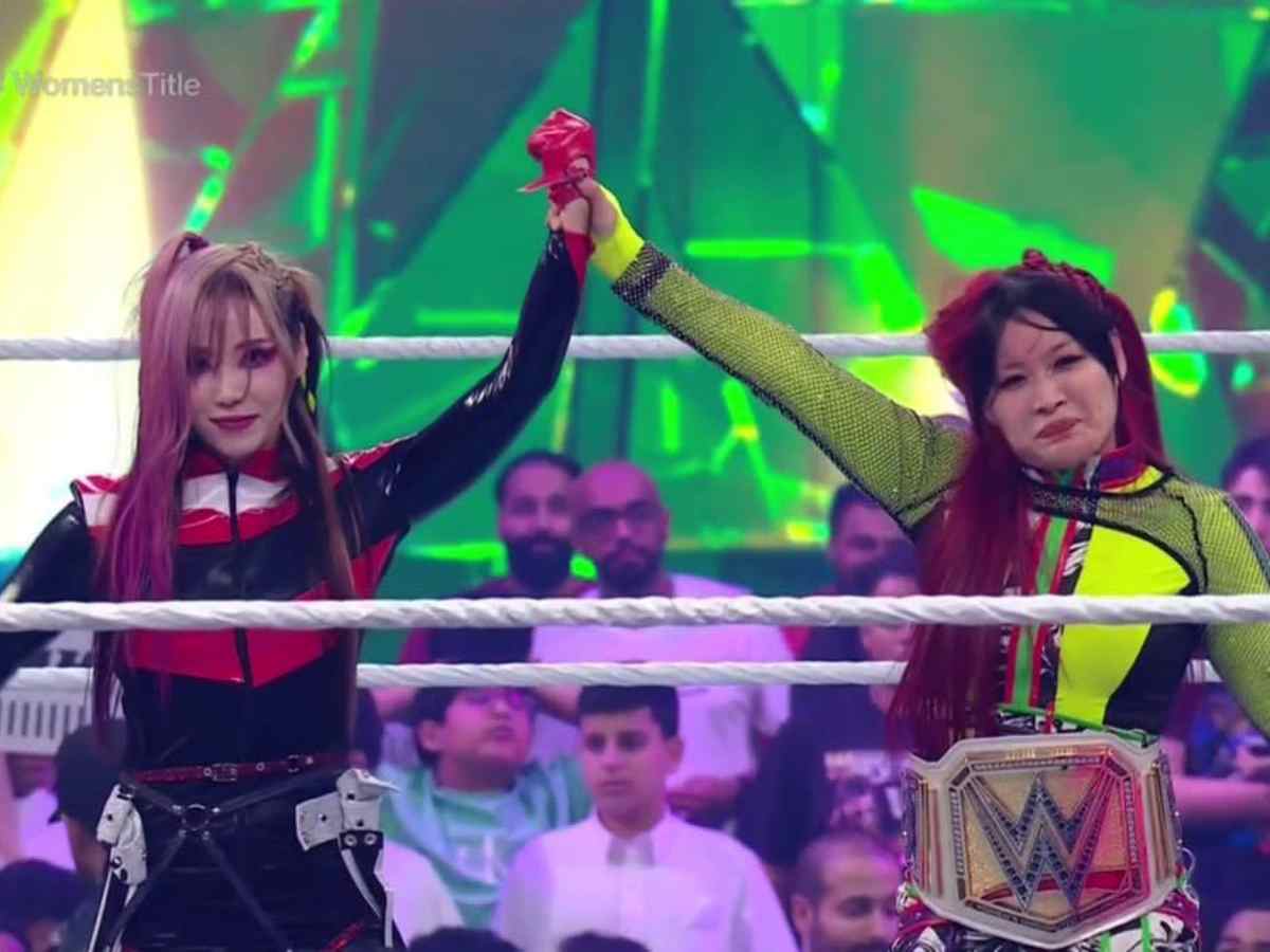 Kairi Sane and Iyo Sky in victory celebration (via X)