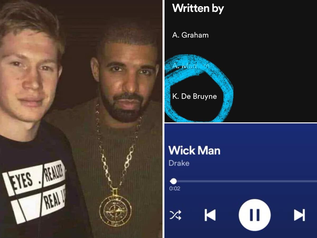 “Drake needed an assist” – Manchester City star Kevin De Bruyne shares HUMOROUS ‘songwriter’ moment after appearing in credits of Hip-Hop artist’s new song