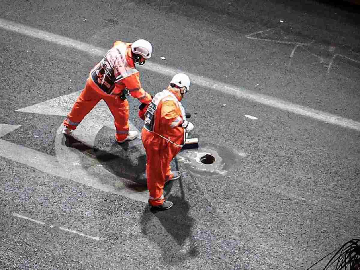 Manhole on the Las Vegas GP track.