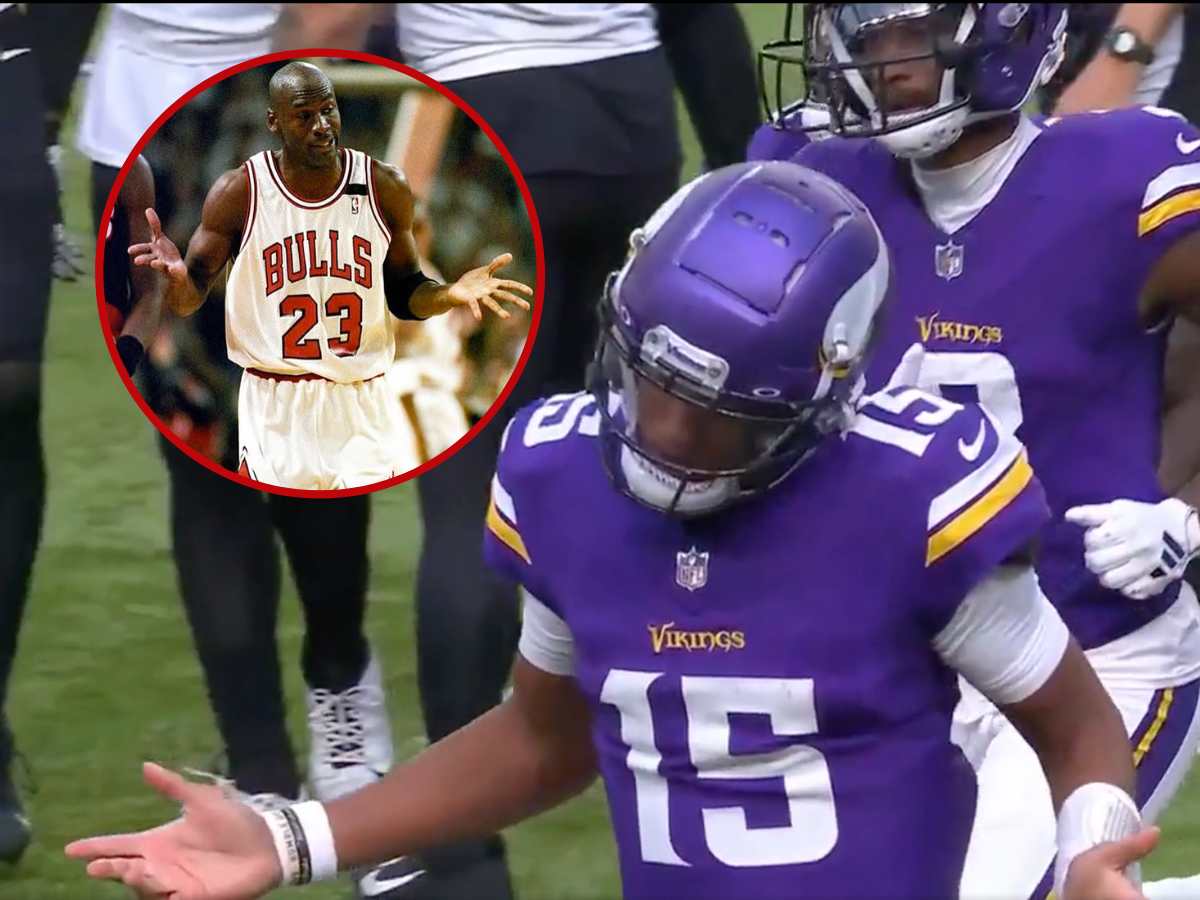 WATCH: Vikings QB Josh Dobbs hits the iconic Michael Jordan shrug during Minnesota’s win over the Saints