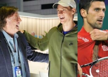 Adriano Panatta, Jannik Sinner and Novak Djokovic