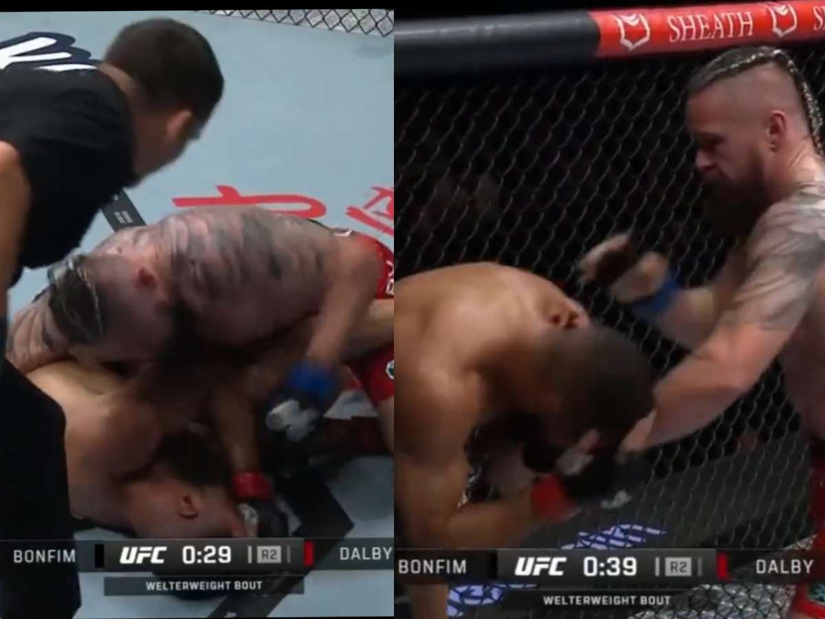 WATCH: Massive underdog Nicolas Dalby lands ‘Bloody’ knee strikes to defeat undefeated Gabriel Bonfim at UFC Sao Paulo