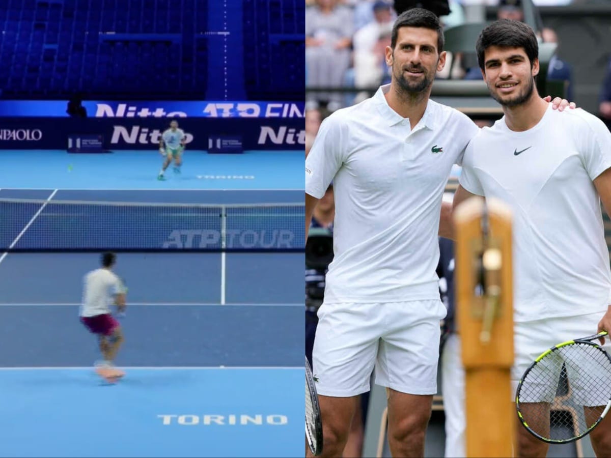 WATCH: Novak Djokovic and Carlos Alcaraz share a joint practice at the 2023 ATP Finals following their Paris session