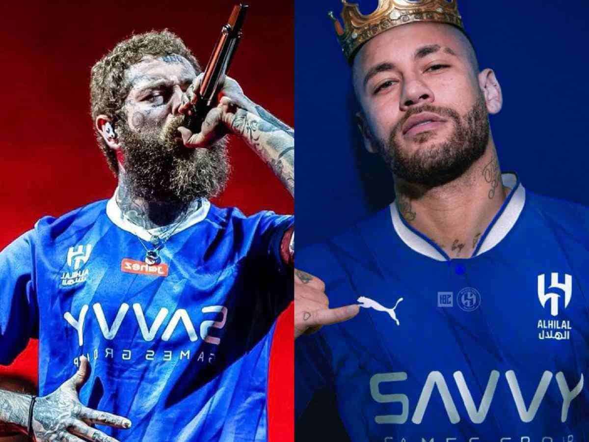 ‘Saudi Money must hit’ – Fans react to Post Malone performing in Neymar Jr’s Al Hilal shirt