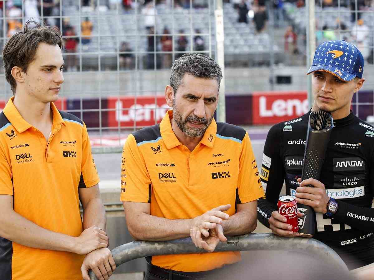 Oscar Piastri, Andrea Stella and Lando Norris (Via IMAGO)