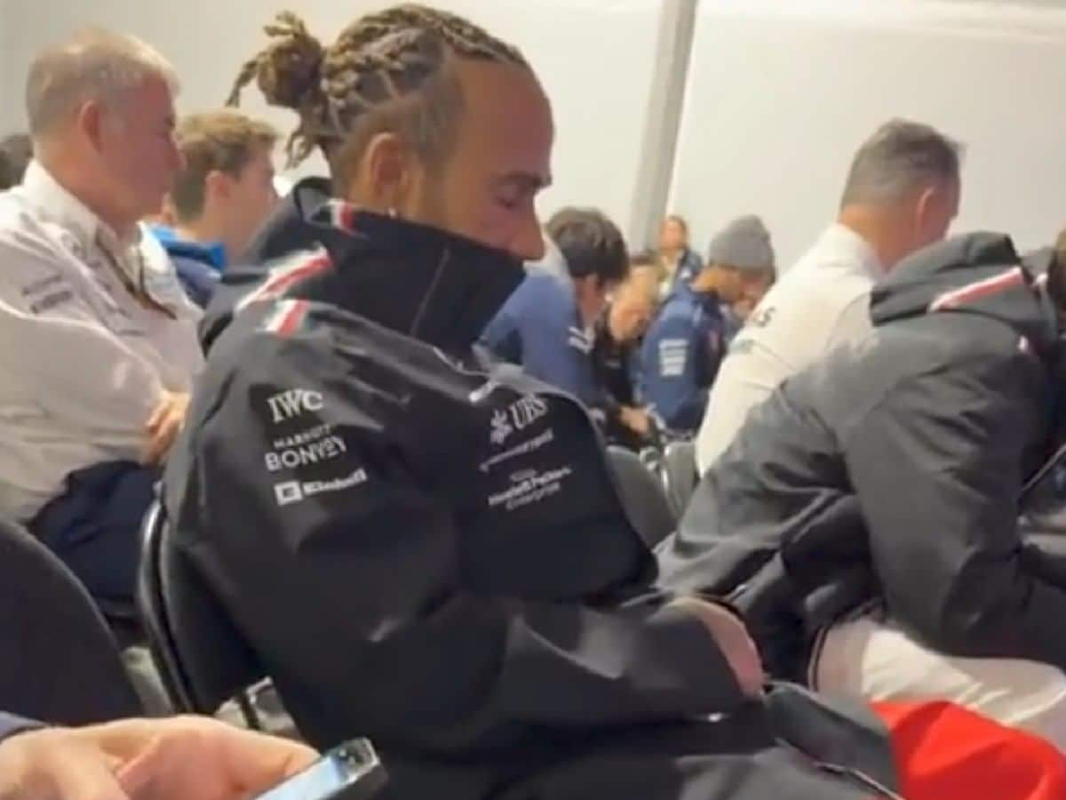 WATCH: Sergio Perez hilariously catches Lewis Hamilton dozing off during driver’s briefing at Las Vegas GP