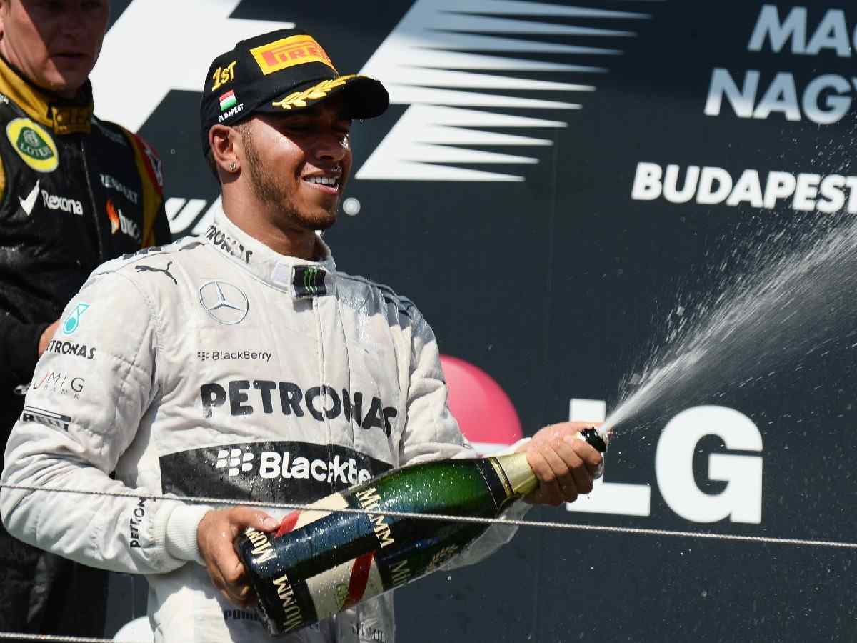 Lewis Hamilton winning the 2013 Hungarian GP