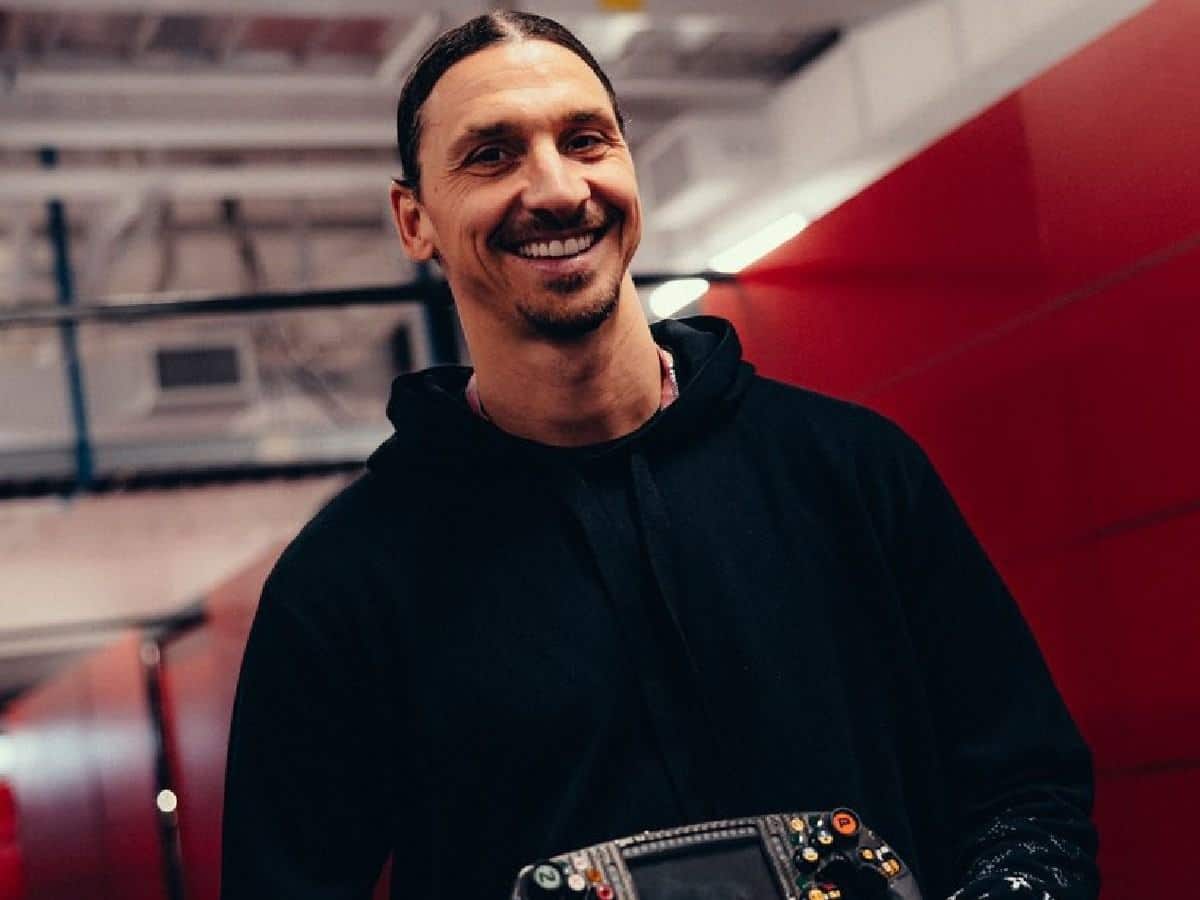 $190 million worth soccer legend Zlatan Ibrahimovic spotted in the Ferrari garage at Saudi Arabian GP