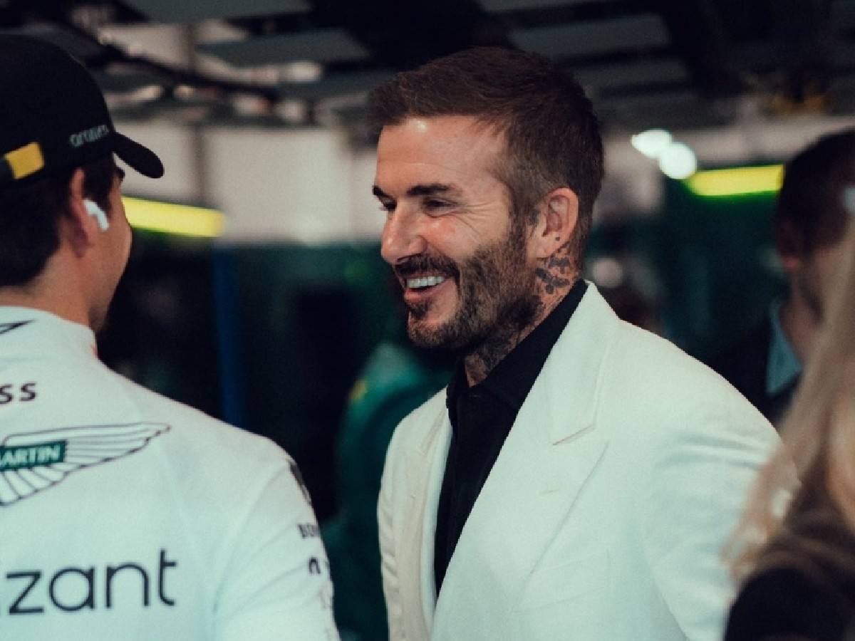 Manchester United legend David Beckham spotted in Aston Martin’s garage at Las Vegas GP as special guest