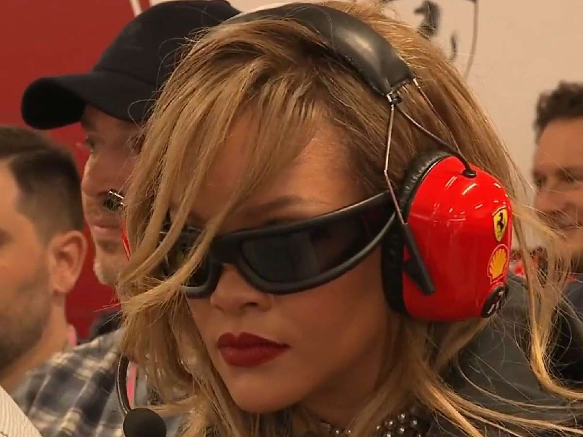 $1.4 Billion worth Pop icon Rihanna spotted in the Ferrari garage at Las Vegas GP