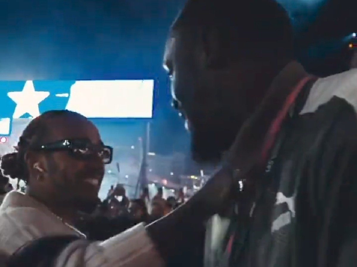 WATCH: “What’s up, fam?” Lewis Hamilton graciously greets Usain Bolt at the Las Vegas GP