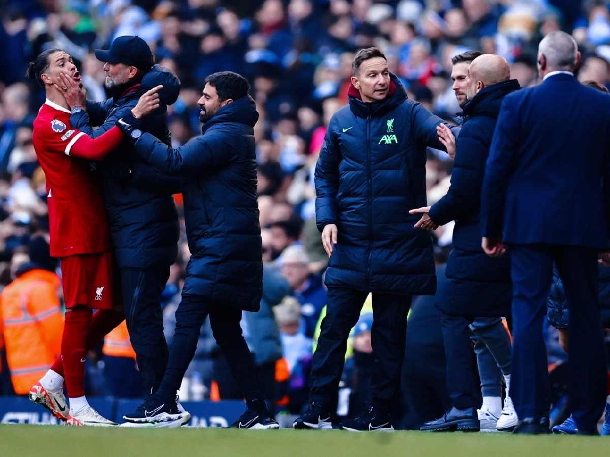 ‘Serves him right, humble the baldy’ – Fans react to VERBAL CLASH between Darwin Nunez and Pep Guardiola after Manchester City vs Liverpool draw 