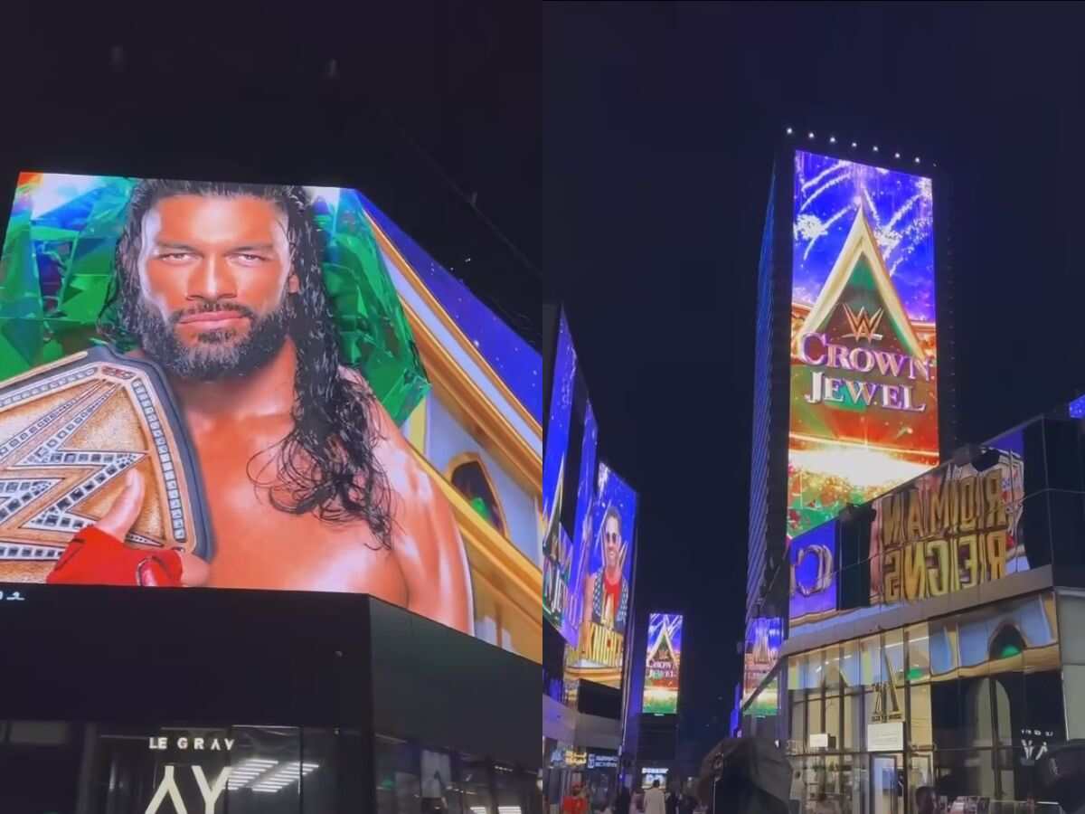 WATCH: Riyadh embellished with Roman Reigns and LA Knight’s digital billboards in grand fashion for WWE Crown Jewel