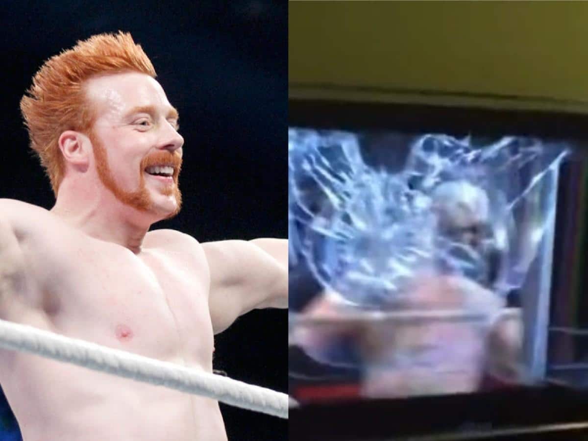 WATCH: “Motherf***er is beating me,” Enraged fan smashes his TV with a hammer after losing to Sheamus in a WWE video game