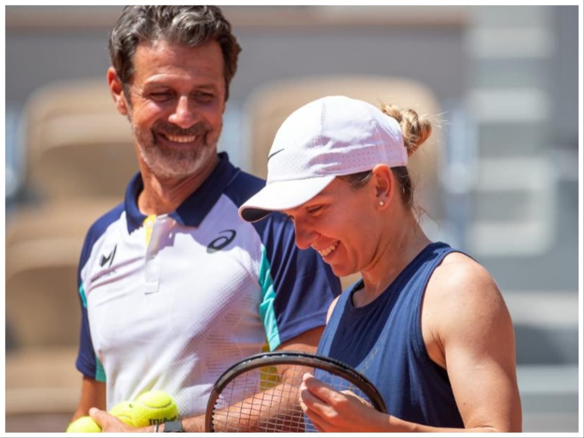 Simona Halep with coach Patrick