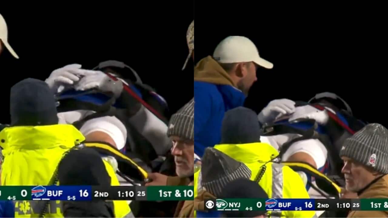 WATCH: Bills DB Taylor Rapp carted off the field in ambulance following a serious neck injury in their game against the Jets