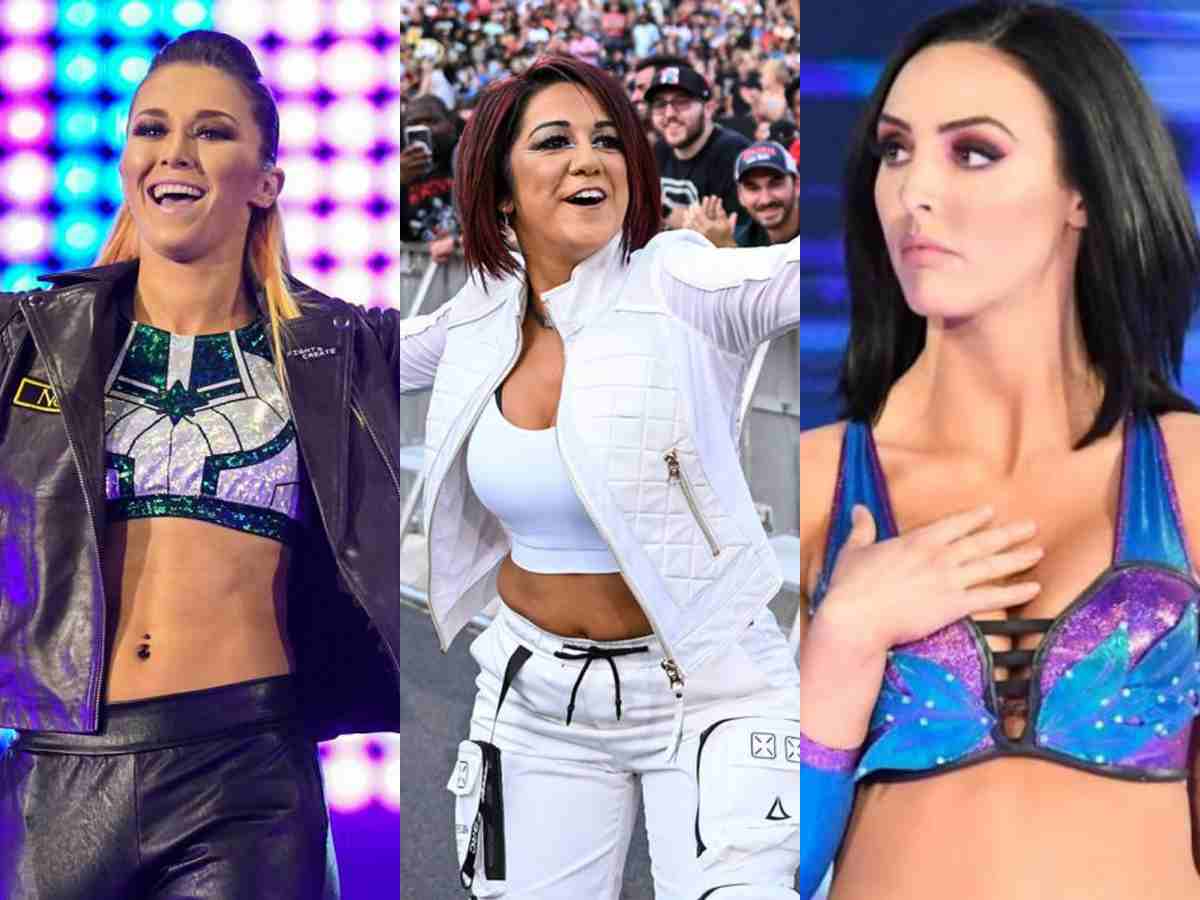 Tegan Nox, Bayley, and Peyton Royce