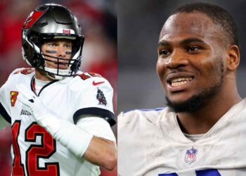 Tom Brady (L) and Micah Parsons (R)