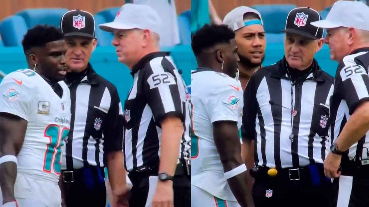 WATCH: Dolphins WR Tyreek Hill has a ‘savage’ reaction to the referee requesting him not to pull out the ‘peace sign’ during the game