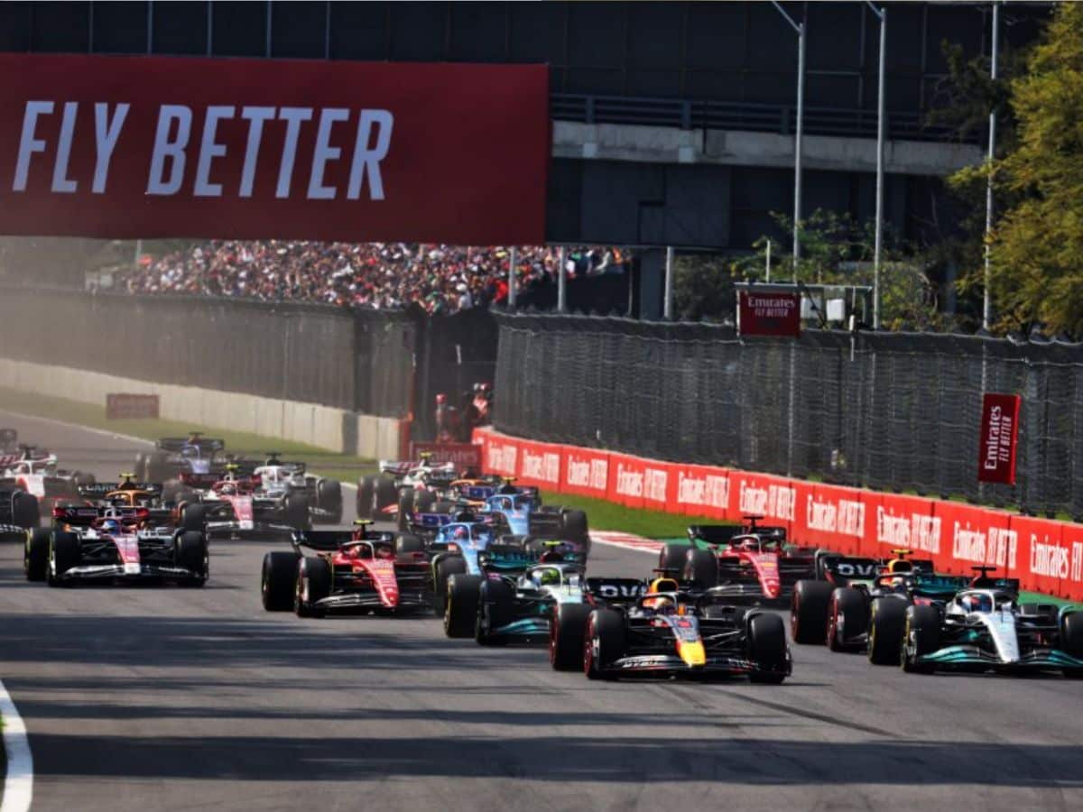 Mexican GP, 2022 with Max Verstappen leading the pack