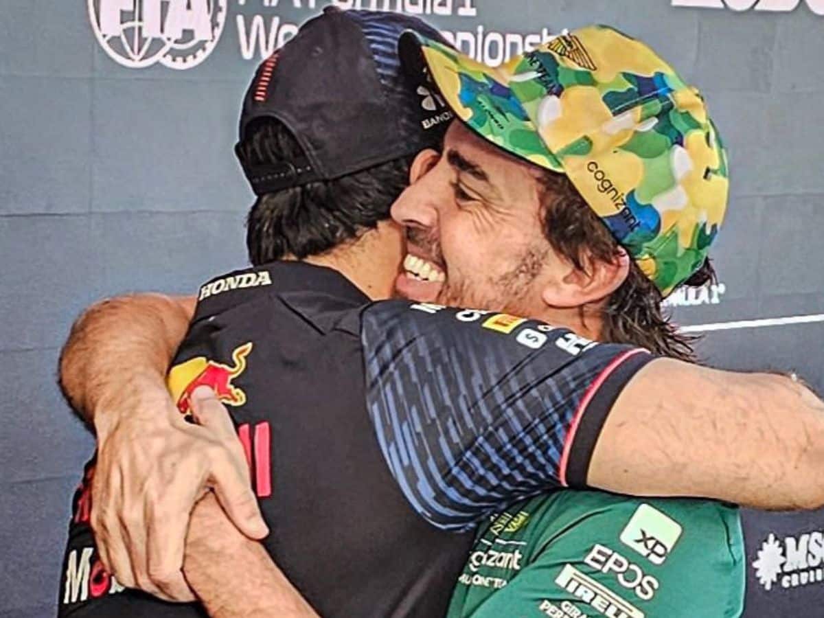 WATCH: Fernando Alonso HUGS Sergio Perez after defeating him in last-lap Brazilian GP duel: Don’t put me under this much stress again, I’m old