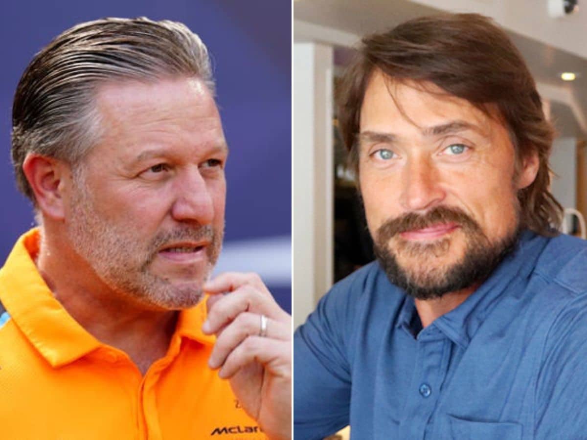 McLaren Boss Zak Brown brushes shoulders with NHL legend Teemu Selanne ahead of Las Vegas GP