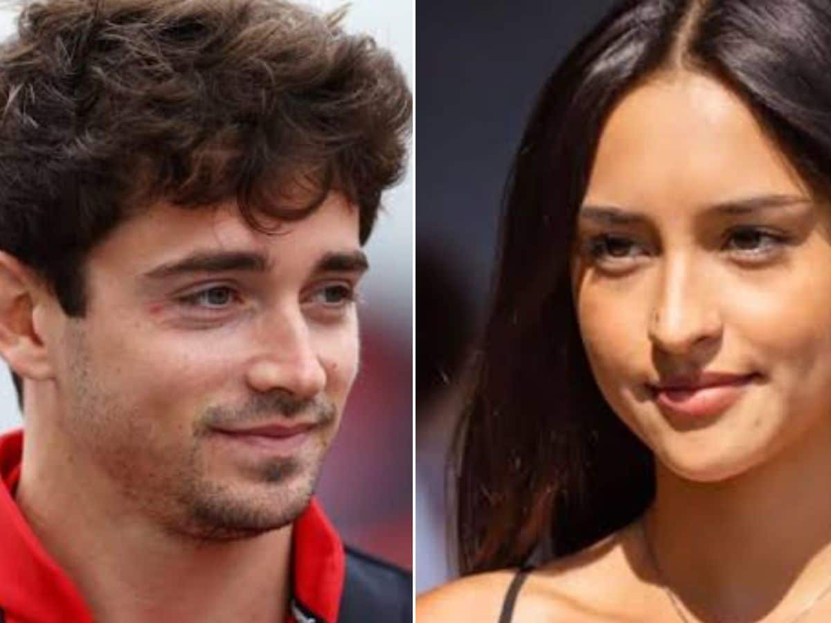 WATCH: Charles Leclerc and girlfriend Alexandra Saint-Mleux take a look at abstract art at painter Juan Carlos Cristóbal’s exhibition