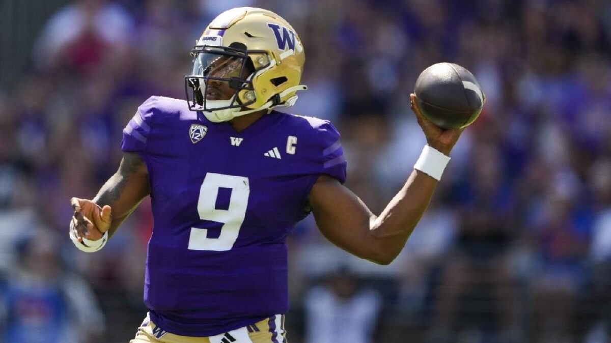 WATCH: Washington QB Michael Penix Jr. gets emotional after narrow 24-21 victory against Washington State
