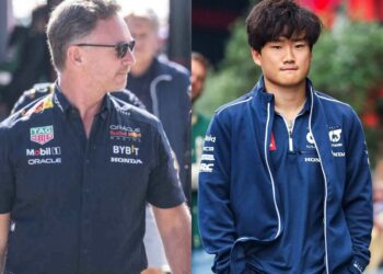 Yuki Tsunoda and Christian Horner (Via IMAGO)