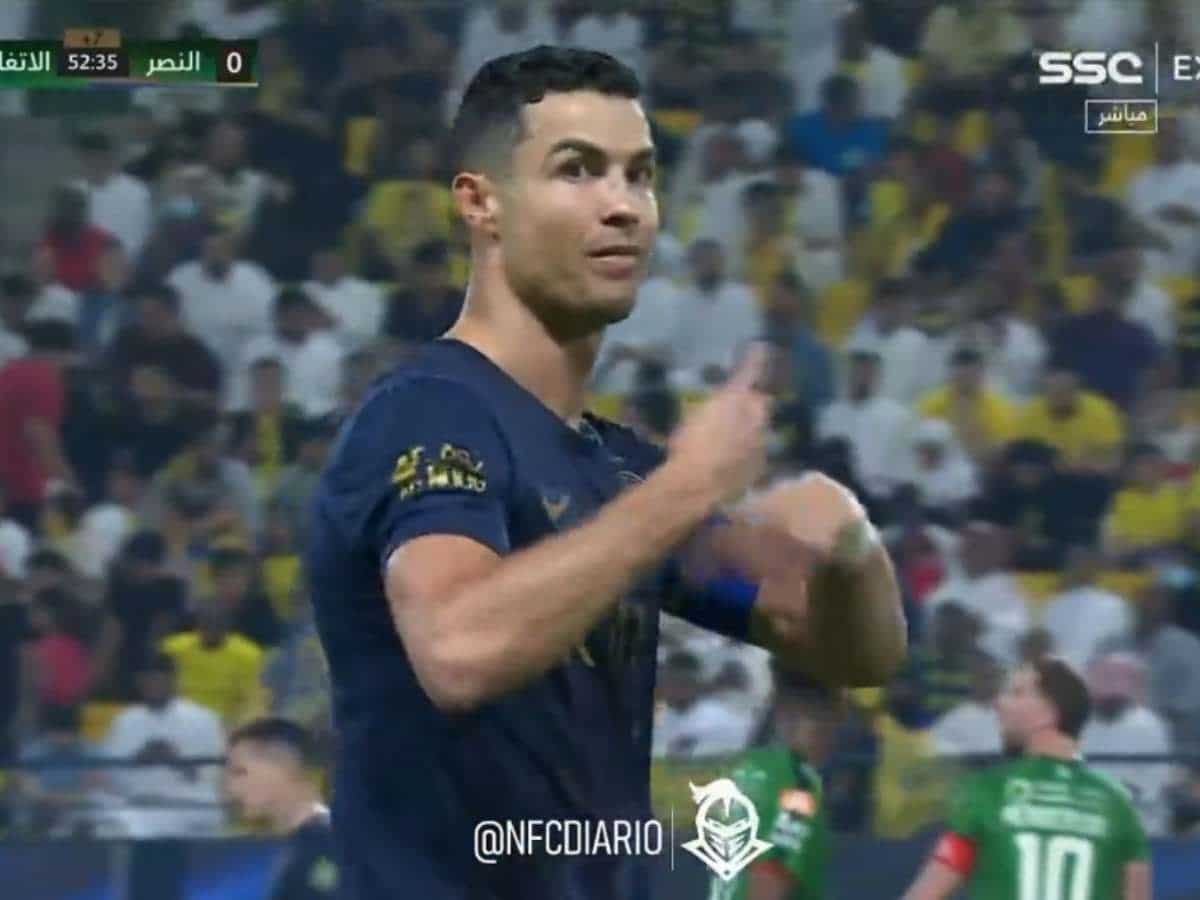 “Bro thinks this is the Vardrid three-peat” – Fans in disbelief after Cristiano Ronaldo calls for referee to be substituted mid-game