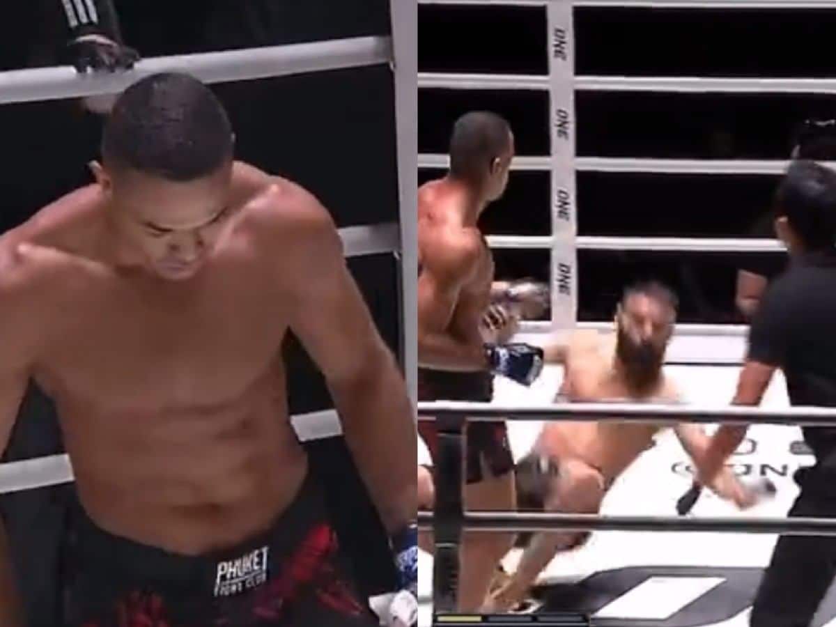 WATCH: Brazilian ONE Championship fighter gets compared to Alex Pereira for blazing leg kick and brutal left hook finish