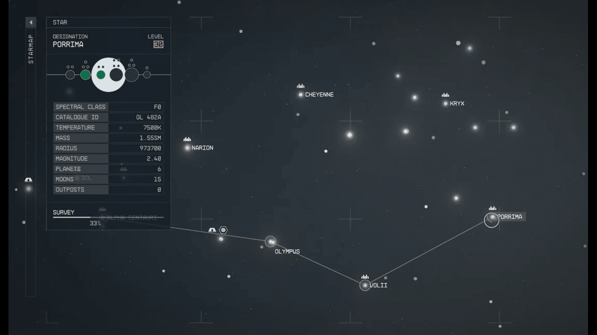 Map of Starfield