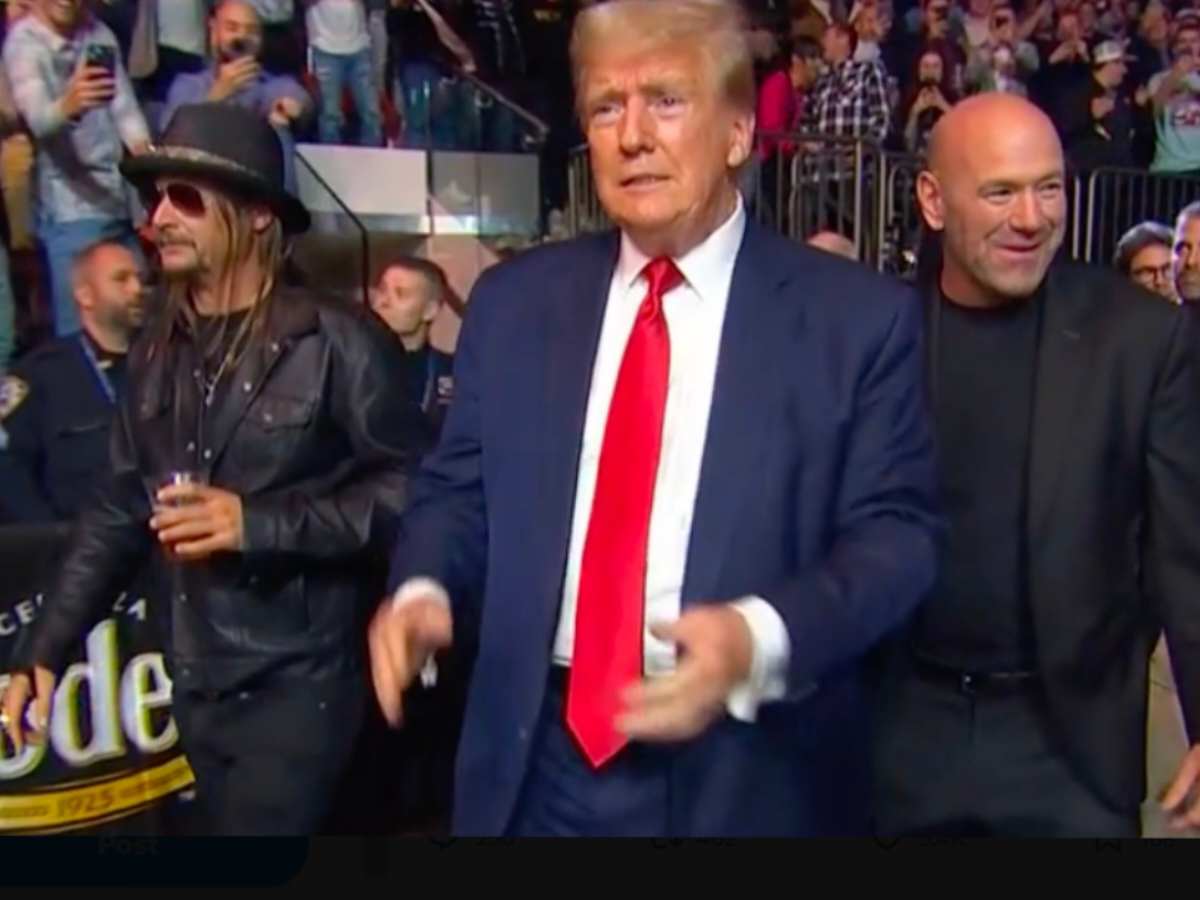 “You want to go talk to him?” Dana White’s guests Donald Trump and Kid Rock confronted Bud Light’s CEO Anheuser-Busch at UFC 295