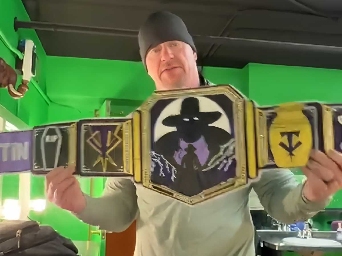 WATCH: “Undertaker fans are the best,” The Undertaker reacts to a specially customized WWE belt from a fan