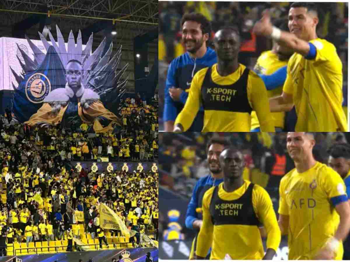 A massive tifo display by Al-Nassr fans left Sadio Mane emotional