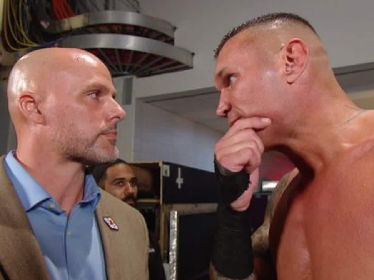 Adam Pearce and Randy Orton