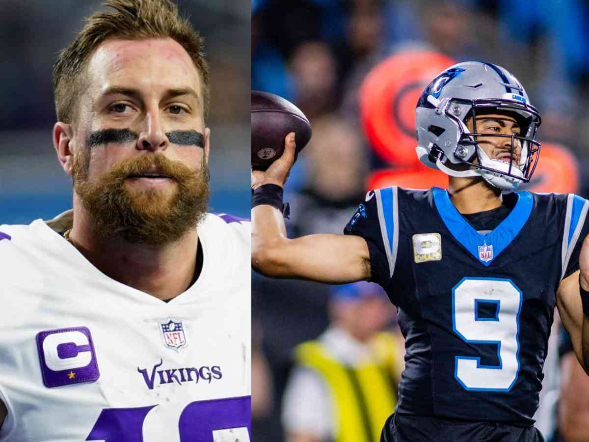 Adam Thielen (L) and Bryce Young (R)