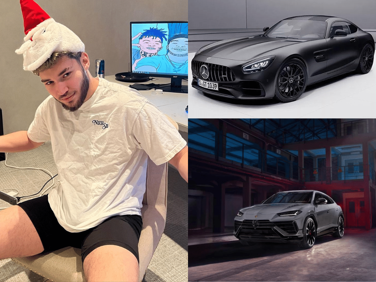 Adin Ross shows off his $2,000,000 worth car collection featuring Lamborghini Urus, Mercedes-Benz AMG, and more