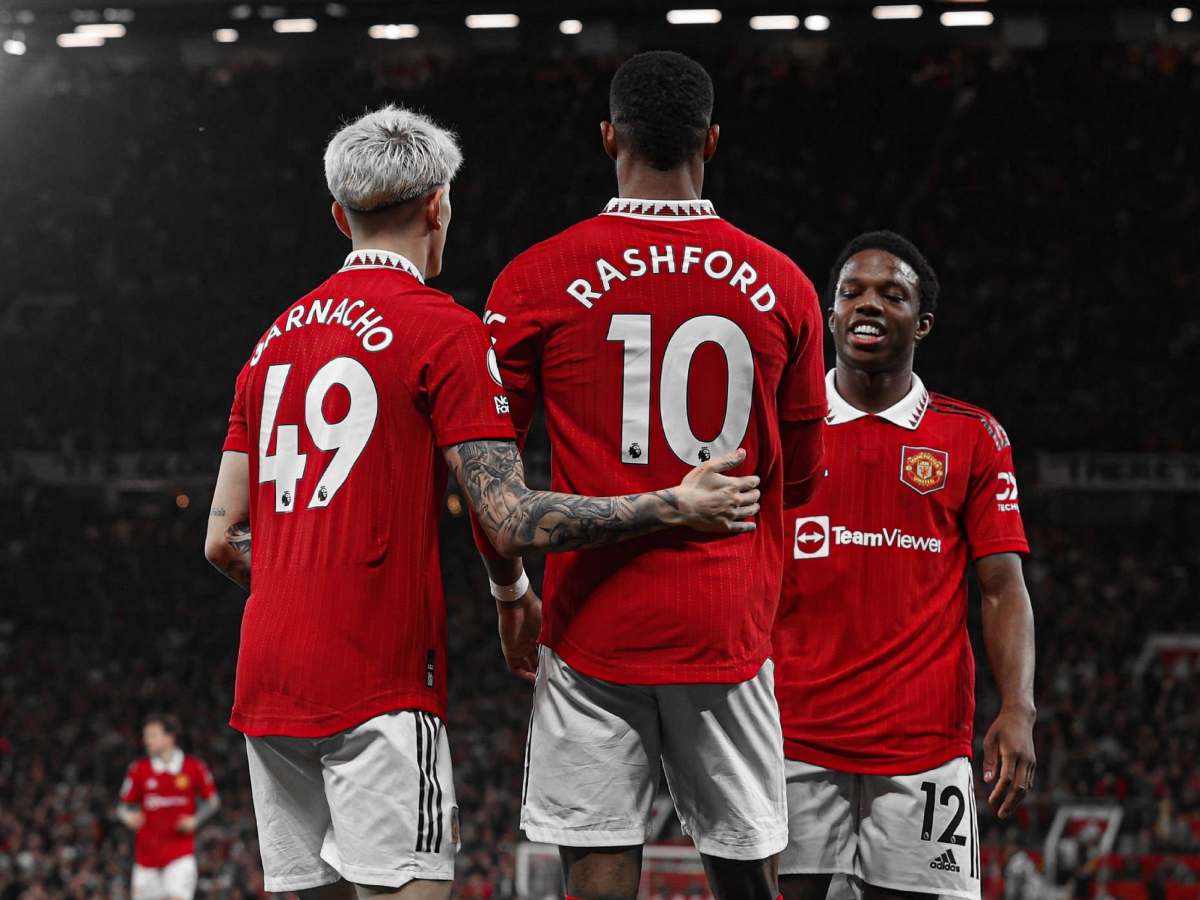 Alejandro Garnacho, Marcus Rashford and Tyrell Malacia  