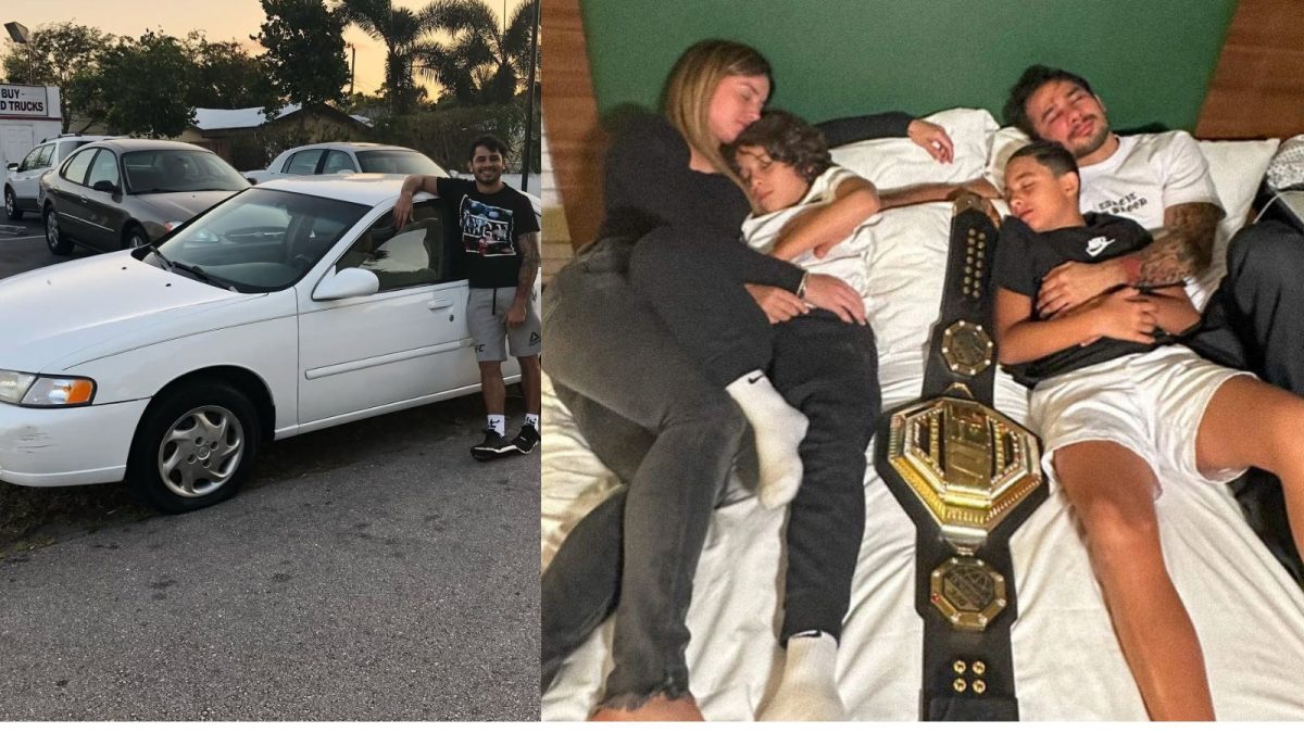 Alexandre Pantoja with his old car and house