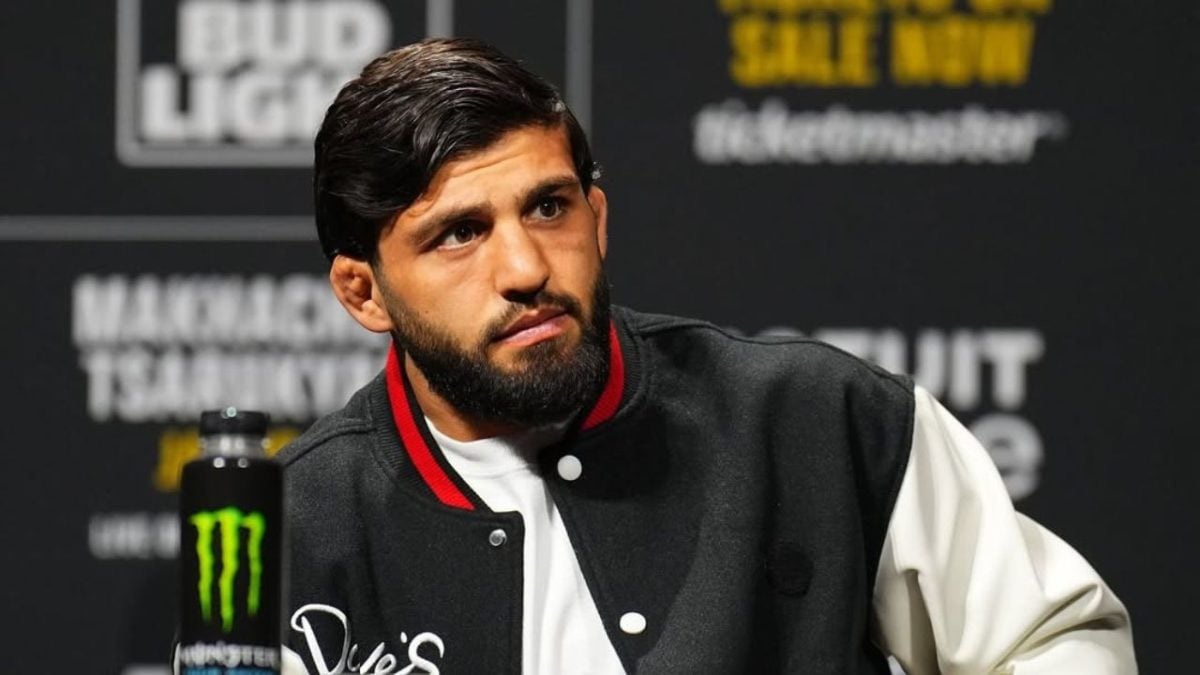 Arman Tsarukyan at a UFC presser