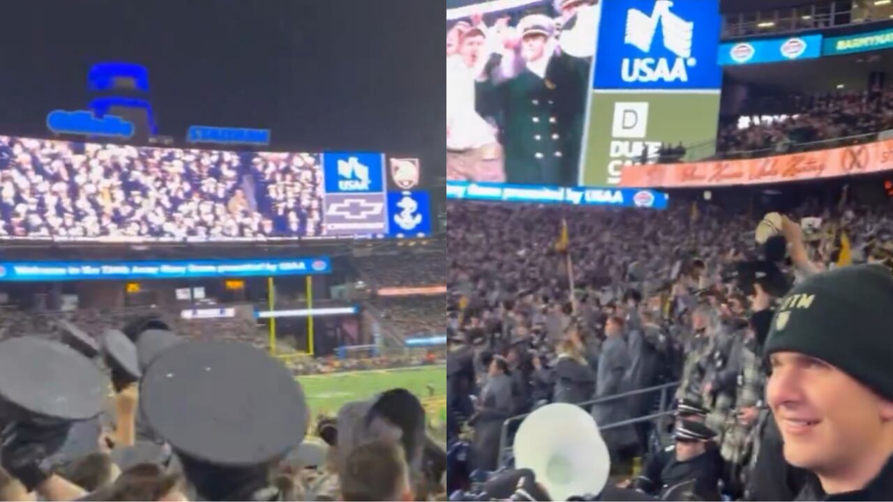 WATCH: Intense scenes at Gillette Stadium as fans go absolutely crazy after the ‘historic’ Army-Navy game