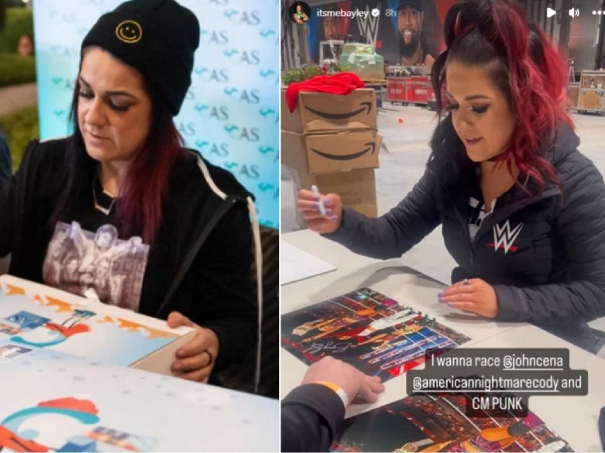 Bayley during her autograph signing 